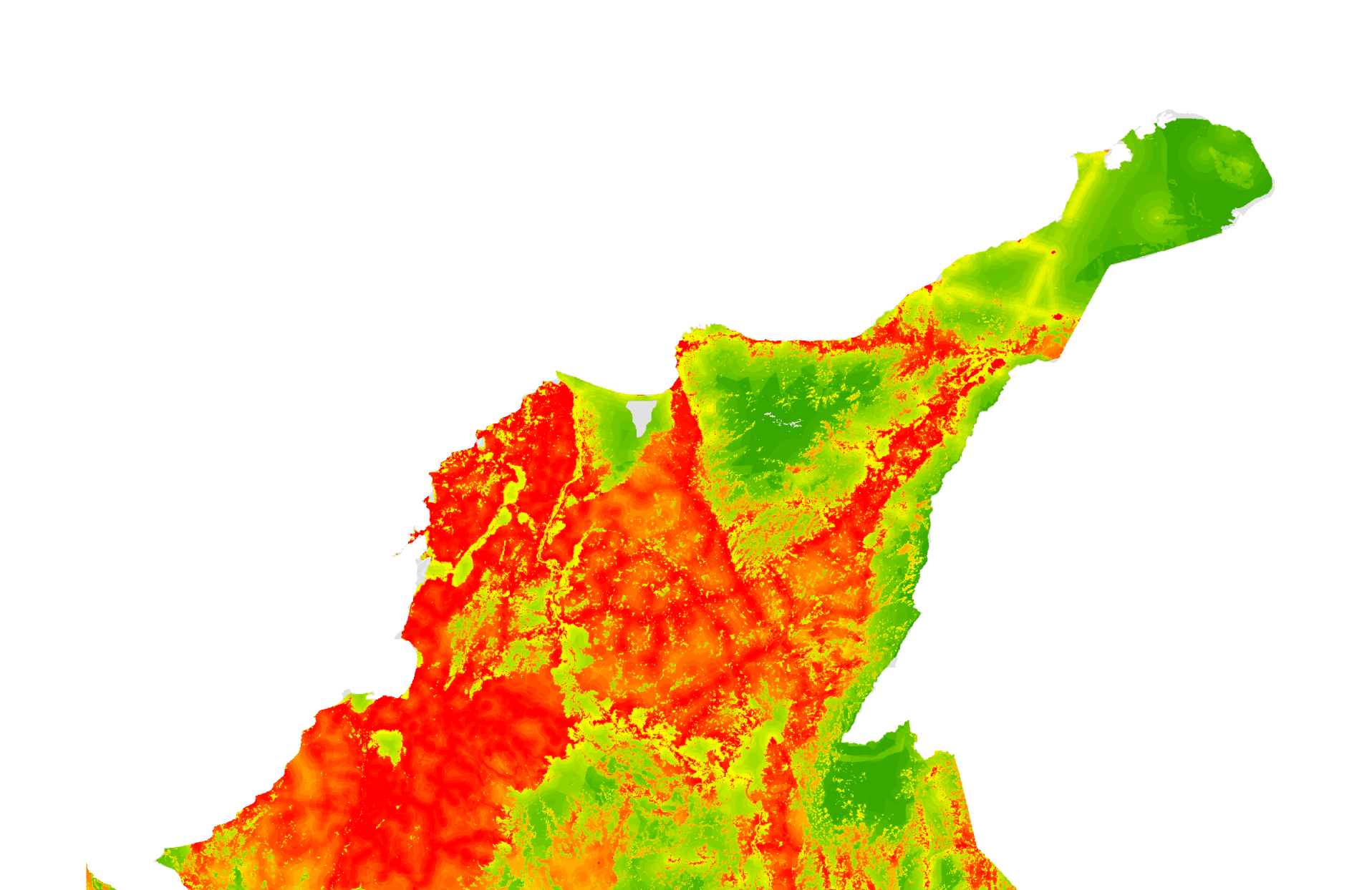 Mapa del índice de huella humana