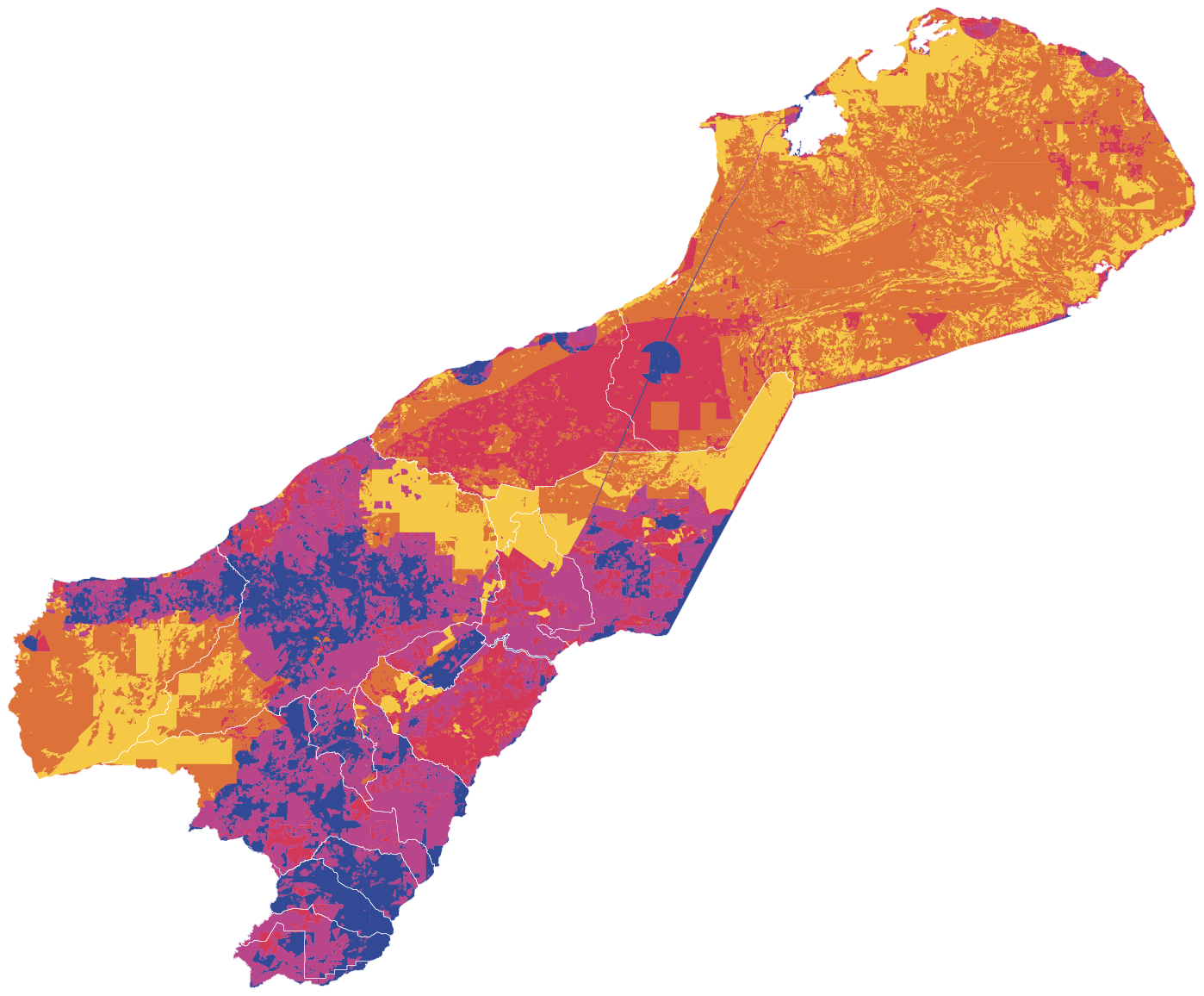 Mapa de sensibilidad territorial - Escenario 2