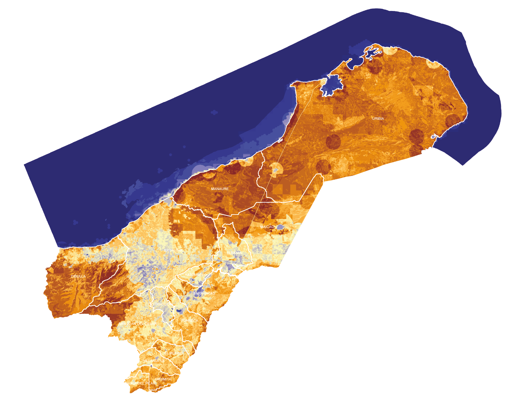 Mapa de sensibilidad territorial - Escenario 3